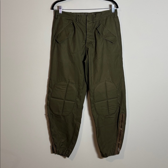Vintage Italian Military Pants Padded Knee Button Fly 32x29 - Picture 2 of 6
